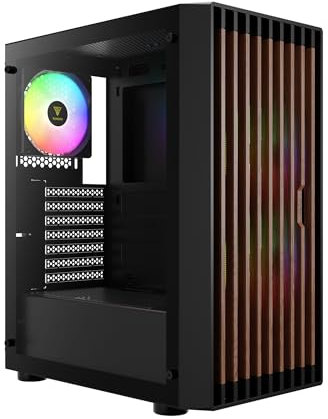 Gamdias Aura GC4 ARGB Mid-Tower Computer Case Black Walnut Mesh