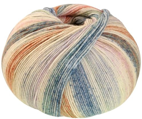 LANA GROSSA Cool Wool 4 Socks Print | Bedrucktes Merino-Sockengarn aus mehrfach verzwirnten Einzelfäden | Handstrickgarne aus 75% Schurwolle | 100g Wolle zum Stricken & Häkeln | 420m Garn FB 7768