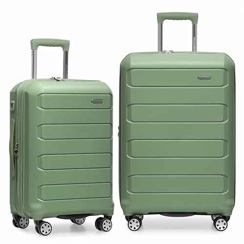 Traveler's Choice Pagosa Hardshell Expandable Luggage with Spinner Wheels, Green, 30-Inch Large