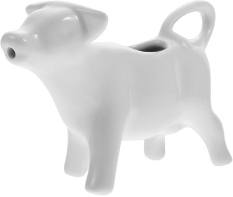 VINTORKY Pot à Lait Céramique Forme Vache Blanc Pichet Mousseur Café Et Saucière Multifonction Design Simple Et Pratique Pour Cuisine Restaurant Hôtel