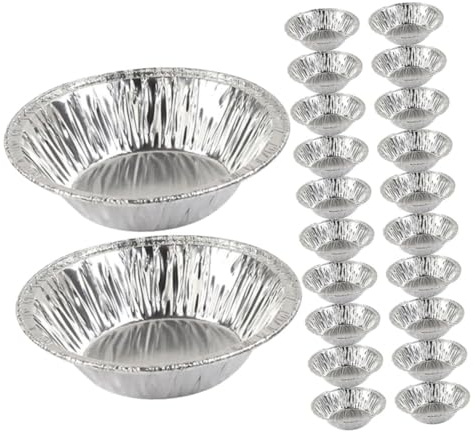 BESTYASH 300pièces Lot De Moules à Tarte Aux Œufs Aluminium Moules à Cupcakes Et Caissettes à Pâtisserie Rondes Jetables