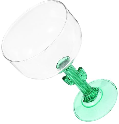 Amosfun Creative Workmanship Cactus-Shaped Fine 400ml Glass Drinking Cup Stylish and Beautiful Appearance, Decorative Goblet for Party and Bar Household Use