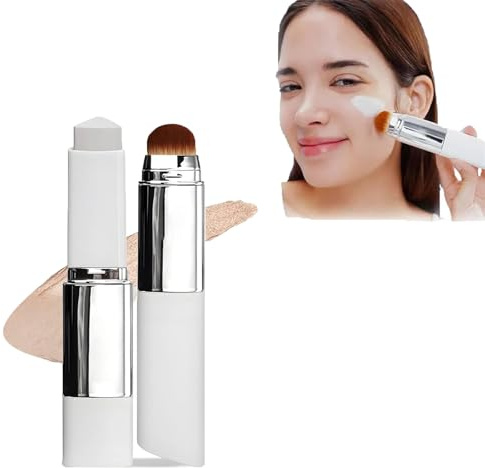 Koreanischer Farbwechsel-Foundation-Stick mit Pinselkopf – V White Cover Cream für volle bis mittlere Deckkraft, alle Hauttypen, nicht fettende Make-up-Grundlage (Natur)