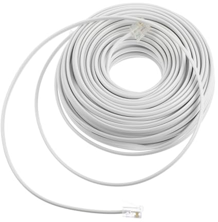 LOLIPPYY Cavo Prolunga Telefonica PC Fili Metri Bianco per Telefono Fax Modem Trasmissione Chiara Senza Interferenze Compatibile con Sistemi Telefonici Casa e Ufficio