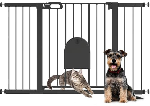 PawHut Barrera de Seguridad para Perros Extensible 75-131 cm Negro