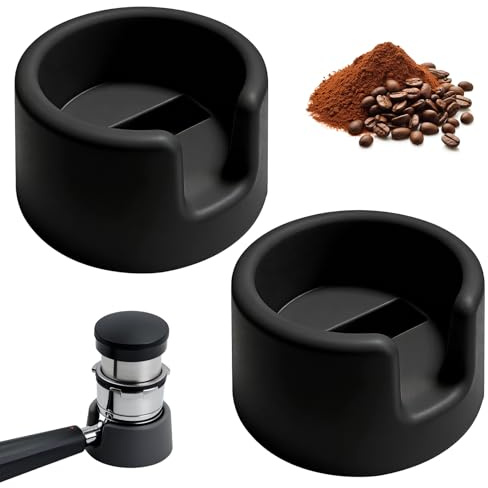 Ninnyi 2Pcs Coffee Tamper Base, Silicone Black Coffee Handle Base for Ninja Espresso Machine Accessories (Black)