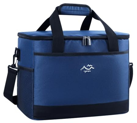 Bolsa isotérmica de 26 l, grande, plegable, XL, resistente al agua, portátil, bolsa de picnic aislada, para playa, camping, coche, picnic, compras, viajes, bolsa térmica ligera aislada, nevera para