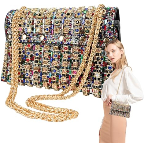 Kvällsväskor för kvinnor, Rhinestone-väskor för damer, Lyxig kvällsväska Damväska, Bärbar mjuk rhinestone kopplingsväska kvinnor flickvän mor fru