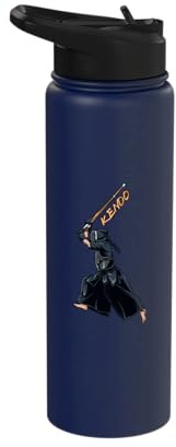 Kendo fighters with shinai - Kendo Stainless Steel Insulated Water Bottle