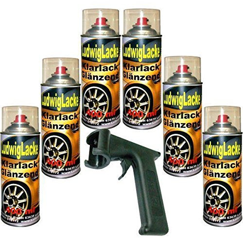 LudwigLacke Klarlack glänzend Spraydose 6 x 400ml Plus Haltegriff