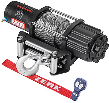 ZEAK Argano elettrico avanzato 5500 libbre Off Road Automatico Powersports Winch, ATV Utility, Corda d'acciaio Gavanized