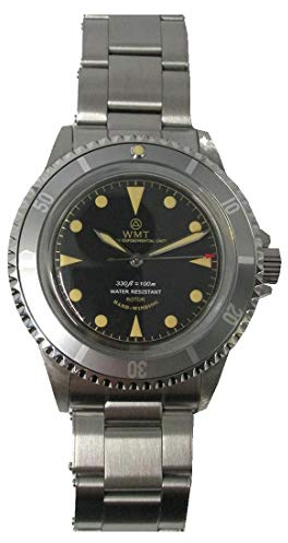 Walter Mitt Royal Marine Automatik Edelstahl Schwarz Vintage Taucher Unisex Uhr