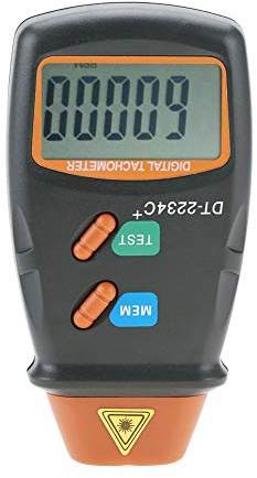 Jectse Digital varvräknare, Jectse varvräknare varvräknare med 5-siffrig 18 mm LCD-display, mätområde från 2,5 rpm till 99 999 rpm, för motorer, svarvar, el