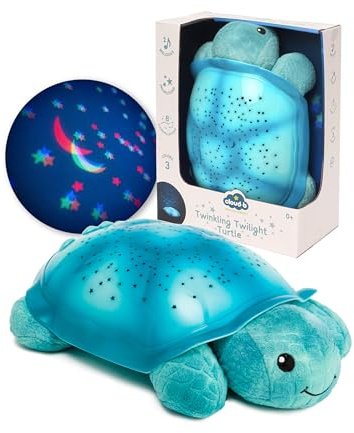 Cloud b Beruhigendes Nachtlicht Sternenprojektor mit Musik | Sternenhimmel Projektor Kinder mit 3 Farben & Soundeffekten | Einschlafhilfe mit Auto-Off 45 Min | Twilight Turtle Aqua