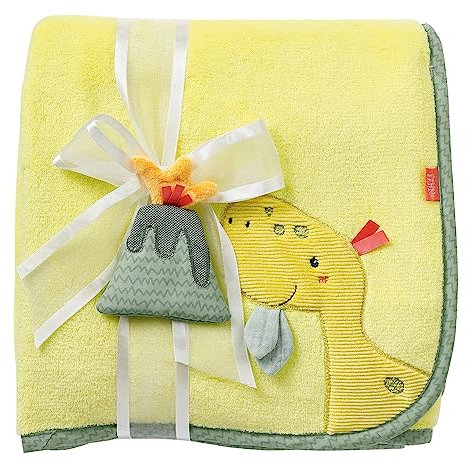 Fehn 051247 Kuscheldecke Dino – Kuschelige Schmusedecke für Babys und Kleinkinder AB 0+ Monaten - Zum Kuscheln, als Krabbelunterlage, Schnuffeltuch Oder Zudecke für zuhause und unterwegs