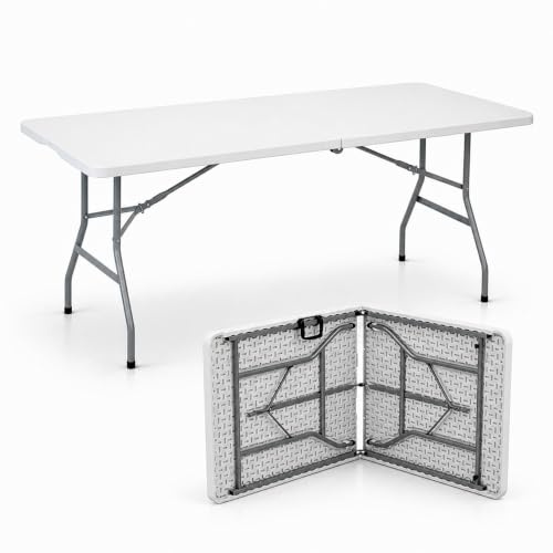 Oypla Heavy Duty Folding Catering Garden Trestle Table - 5ft, White