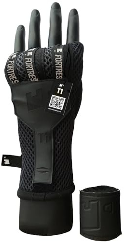 Fortress boxning boxning handomslag – stötsäkert handledsstöd med krok och ögla och 1 m standardkompressionsvep – boxning med snabbhandomslag, Muay Thai, kickboxning och MMA-handskar – T1