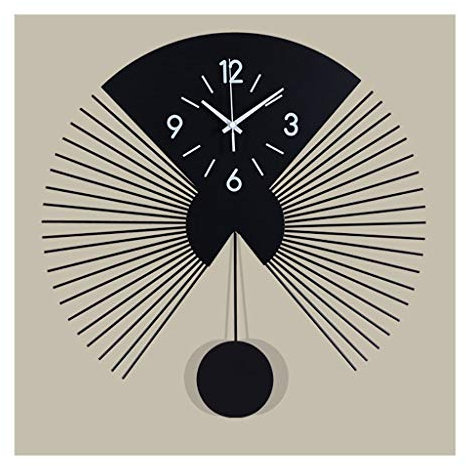 TOMYEUS Wall Clock Fan-shaped Living Room Decoration Wall Clock Creative Fashion Modern Wall Clock Digital Bedroom Wall Clock Battery Powered Wall Clock Decor