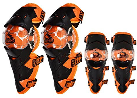 Hcclijo Rodilleras de Motocross Rodilleras Protector ATV Deportes Motor-Racing Guardia de Seguridad Rodilleras Rodilleras Y Codo A6 L
