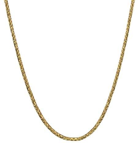 Edellis Königskette Collier Gold auf Massive Silber 925 Breite 3,2 mm Länge 50cm / 60cm zeitlose Herrenkette vergoldeter Silberschmuck für Herren tolle Geschenkidee mit Schmuckbox (50)