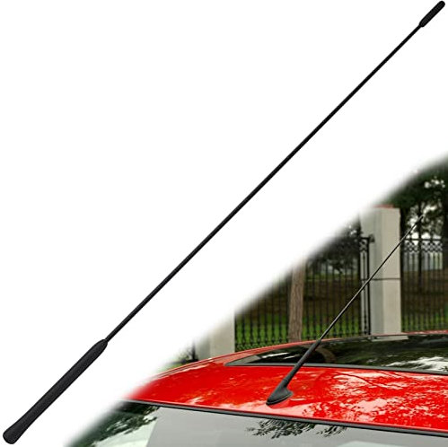 Antenne 550mm Dachantenne AntennenStab Auto Radio passend für Ford Focus Mondeo Antennenfuss Antennensockel Adapter Antenne Stabantenne Gewinde mit Gummidichtung