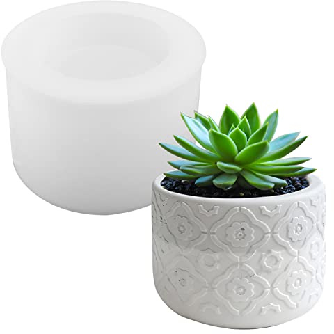 Moldes Resina Epoxi Silicona Molde para Plantas Suculentas Molde de Silicona Cemento para Macetas Planta Molde Portavelas Moldes para Velas DIY