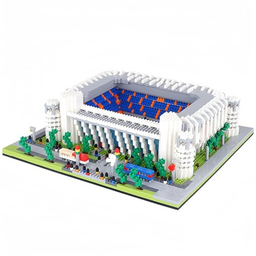 alltogetho Madrid-Stil Fußballstadion-Modell – Mikro-Mini-Diamant-Steinbaukasten für Erwachsene, Fußballfeld-Ziegelbausatz-Puzzle-Spielzeug