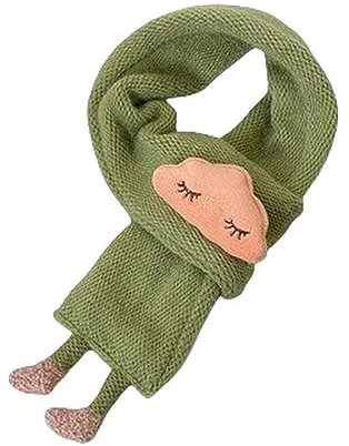 Schal Kind 0-5 Jahre Kinderschal Wintermode Cartoon Strickschals-Grün-A