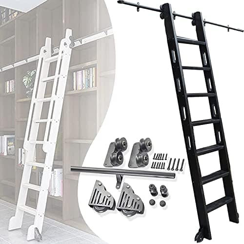 Bücherregal-Schiebeleiterschienen, Schiebeleiter-Tür-Hardware-Kit – Schiebe-Schiebetür-Hardware-Kit, Zubehör Für Mobile Bibliotheksleiterschienen, Einfache Installation Und Anpassbar,100cm/3.3ft,S