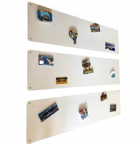 3x Magnettafel Magnetwand Weiß 80x22 cm Memotafel aus Edelstahl Fotowand für Urlaubs Magnete Magnetisch Tafel Metalltafel für Wohnung Büro Küche
