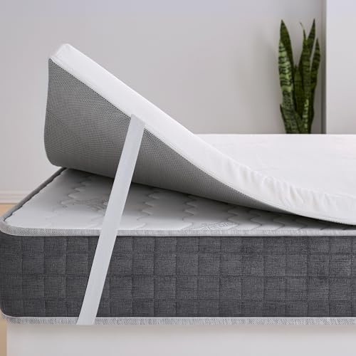 Eross Confort | Topper Viscoelástico MONCEL Cama de 80x190 Núcleo 100% Viscoelástica Premium. Desenfundable, Cremallera y Lavable. Cubre Colchon Hipoalergénico y Transpirable. Altura 5 cm.