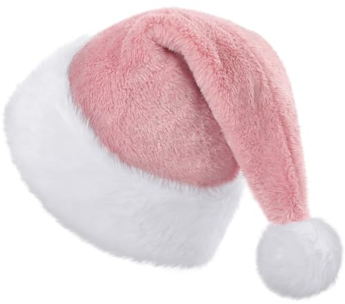 KONVINIT Weihnachtsmütze Weihnachtsmann Mütze Plüsche Nikolausmütze Warm and Dicker Santa Mütze Weihnachtshut für Erwachsener
