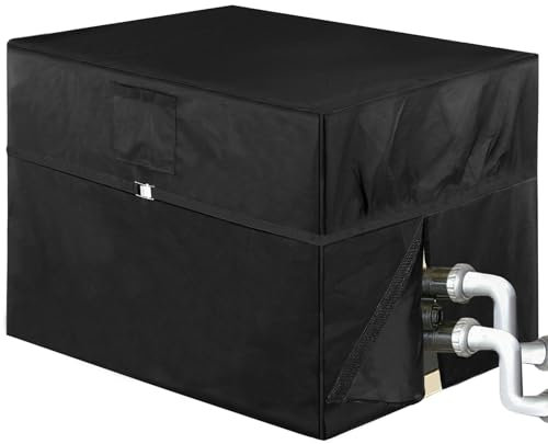 Housse de chauffage de piscine compatible avec MasterTemp EC-462340-95,2 cm L x 62,2 cm l x 76,2 cm H isolation en tissu Oxford robuste pour pompe à chaleur de piscine, ombrage, imperméable, antigel,