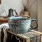 Grande tasse à café en céramique de 700 ml avec poignée, tasse à café, à thé, à céréales, à soupe, à ramen, à salade, à café, à cappuccino, passe au lave-vaisselle et au four (Ciel étoilé bleu)