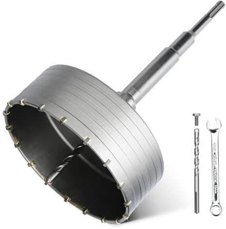 hsawbit 160mm Core Drill Bit SDS Concrete Hole Cutter with 220mm SDS Shank, Masonry Hole Saw Wall Hole Cutter Holesaw for Concrete Brick Wall Stone