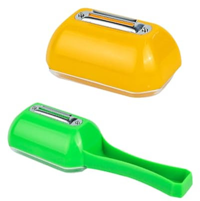 Gemüseschäler mit Behälter, Schäler mit Auffangbehälter - Obstentferner für die Küche | Mehrzweck-Gemüse- und Obstschäler, Küchen-Maisschäler, 2er-Set für Kartoffeln, Karotten
