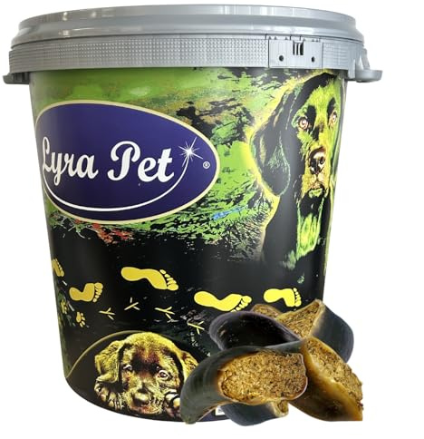 Lyra Pet® 15 STK. Rinderhufe gefüllt mit Pansen und Leber in 30 L Tonne | Naturbelassener Kausnack - Ideal für die Zahnpflege - Proteinreiches Leckerli für Hunde - Gut verdaulicher Kauartikel