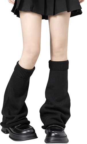 Women's Long Leg Warmers, Knitted Thermal Legwarmers for Girls, Punk Over Knee High Socks Kawaii Boots Cuff Cover