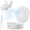 Mini ventilateur portable avec brume d'eau, rechargeable par USB, avec 5 vitesses, ventilateur de table, portable, pour voyage, maison, extérieur (blanc)