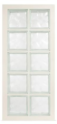 Panel prefabricado con cemento hidrófugado, uso vertical | N. 10 bloques de vidrio (2x5) mm 190x190x80 ondulado transparente | Dimensión 470x1070 mm | Unidad de venta: 1 panel