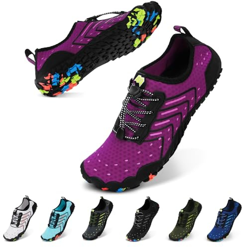 Bigzagger Chaussures pieds nus pour homme et femme Chaussures d'été à séchage rapide Chaussures aquatiques avec boîte à orteils large et semelle à talon nul Chaussures de bain Chaussures pieds nus