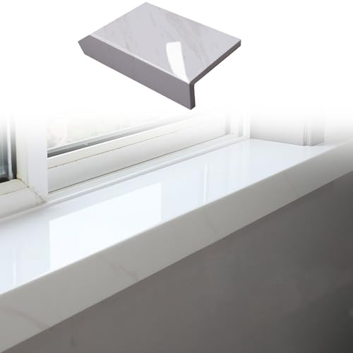 HPIRFYE Copertura per davanzale della Finestra in PVC Bianco per Esterni e Interni,per finestre Larghe