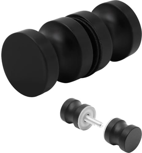 JJiaoLinin Tiradores para Puertas de Vidrio, Pomo de Puerta de Ducha, Ducha Aleación de Aluminio Perilla de Puerta, para Ducha, Oficina, Cocina, Baño, Puerta de Cristal(1 Piezas, Negro)