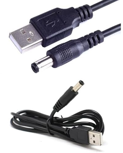 Aifrymne Universal USB to 5V DC Power Cable - Multi-Device Pin Charger Compatible with Electric Toothbrushes, Foreo, and More - 1M Replacement DC 5V Charger Cable with 5mm Connector