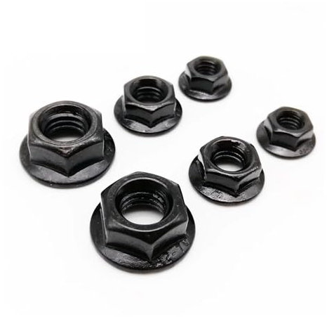 Nyloc-Muttern, 10 stücke M3 M4 M5 M6 M8 M10 M12 Schwarz 304 Edelstahl Metric Gewinde Hex Kopf Gezackten Spinlock Kontermutter(M5)