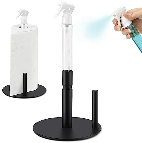 Omabeta 1PCS Paper Towel Holder with Spray Bottle Standing, Tissue Rack for Kitchen Bathroom Home Decor