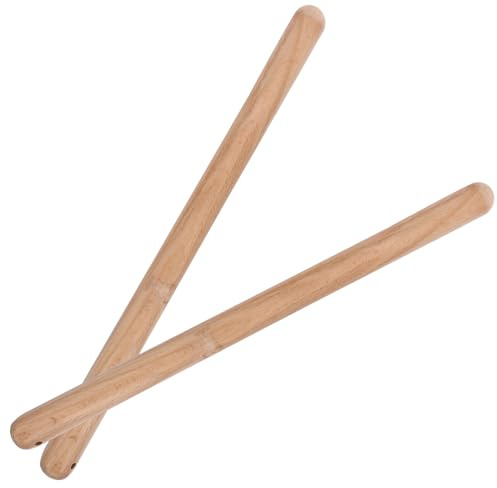 Baquetas de Madera para Percusión, 1 Par, Ligeras para Jazz | Tambores de 16 a 20 Pulgadas, Color Caqui, Pensadas para Adolescentes y Niños