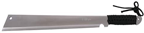 THIRD H0067BW Machete Stangenschere Edelstahl satiniert Klinge 38 cm mit geflochtenem Seilgriff, mit NylonScheide