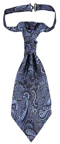 WANYING Uomo Cravatta Plastron Pre-legata Pre Annodata con Chiusura a Gancio Regolabile Plastron Cravatta Larga Cravatta da Sposa - Motivo Paisley Blu scuro