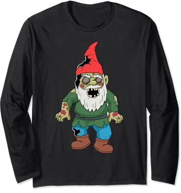 Zombie Garden Gnome Gardening Decoration Design Long Sleeve T-Shirt